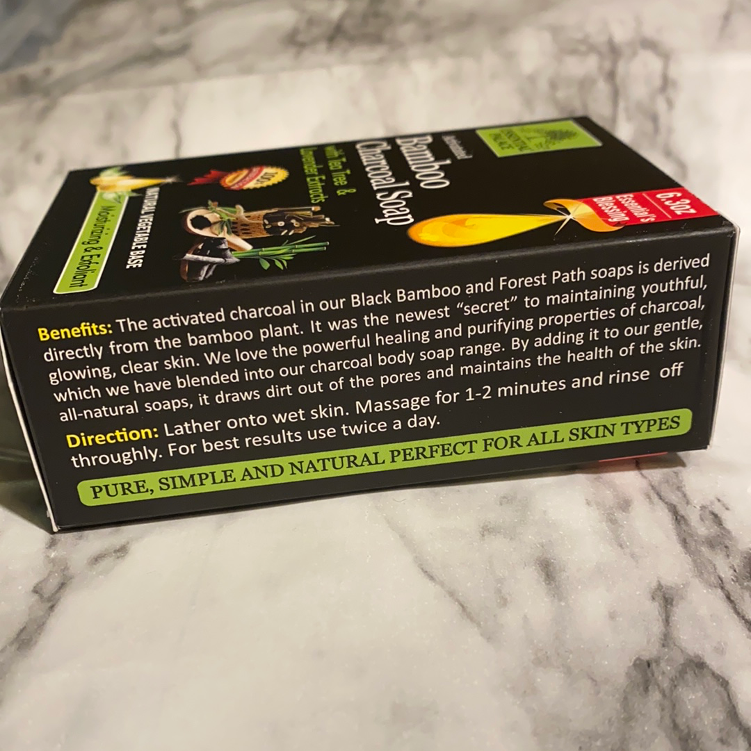 Activated Bamboo Charcoal Soap with Tea Tree and Lavender Extracts